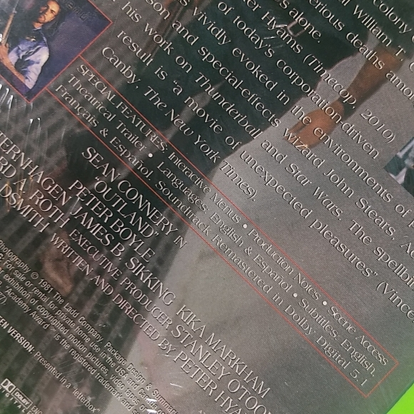 Outland DVD Factory Sealed Blockbuster Video VTG - Picture 6 of 10